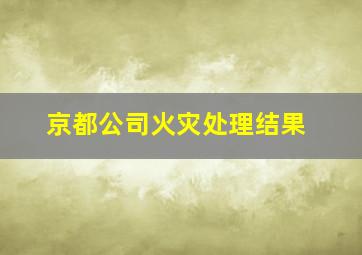 京都公司火灾处理结果