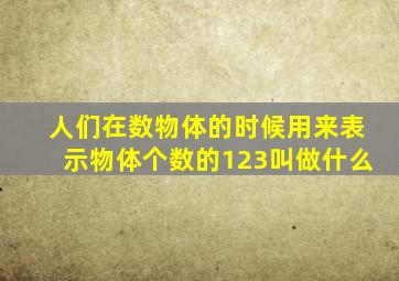 人们在数物体的时候用来表示物体个数的123叫做什么