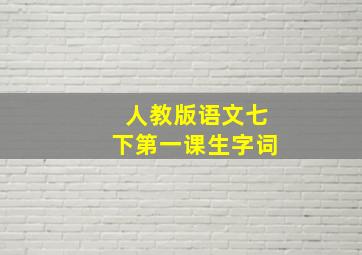 人教版语文七下第一课生字词