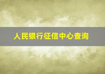 人民银行征信中心查询