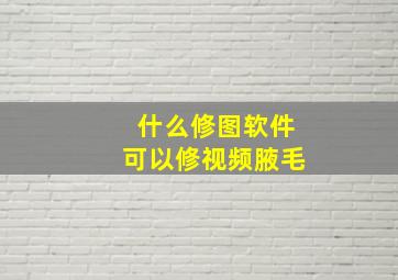 什么修图软件可以修视频腋毛