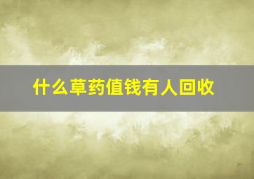 什么草药值钱有人回收