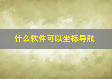 什么软件可以坐标导航