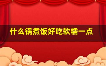 什么锅煮饭好吃软糯一点