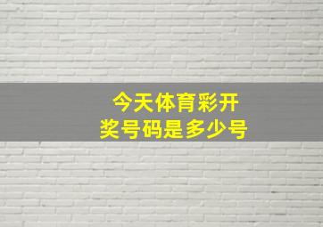 今天体育彩开奖号码是多少号