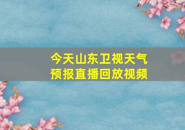 今天山东卫视天气预报直播回放视频