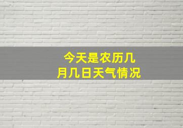 今天是农历几月几日天气情况