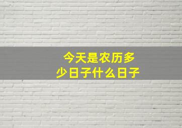 今天是农历多少日子什么日子