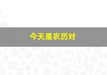 今天是农历对