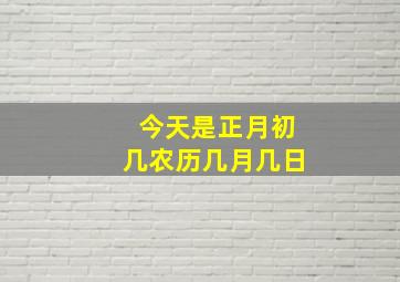 今天是正月初几农历几月几日