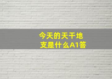 今天的天干地支是什么A1答