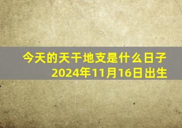 今天的天干地支是什么日子2024年11月16日出生