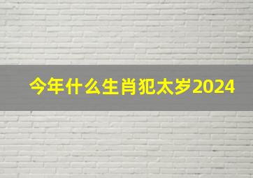 今年什么生肖犯太岁2024