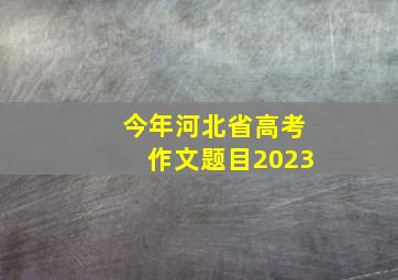 今年河北省高考作文题目2023