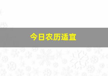 今日农历适宜