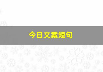 今日文案短句