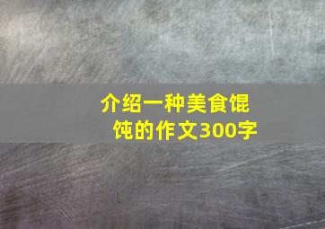 介绍一种美食馄饨的作文300字