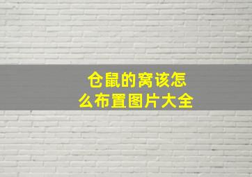 仓鼠的窝该怎么布置图片大全