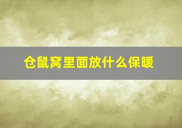 仓鼠窝里面放什么保暖