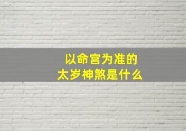 以命宫为准的太岁神煞是什么