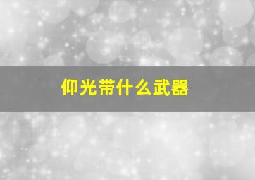 仰光带什么武器