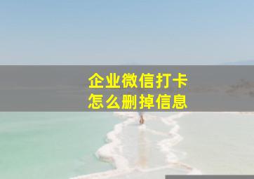 企业微信打卡怎么删掉信息