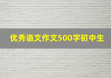 优秀语文作文500字初中生