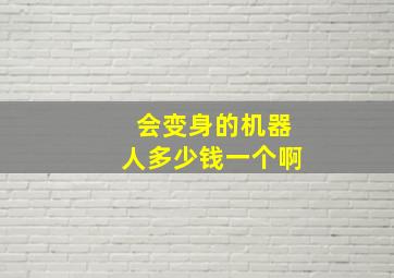 会变身的机器人多少钱一个啊