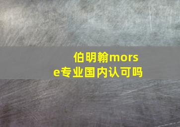 伯明翰morse专业国内认可吗