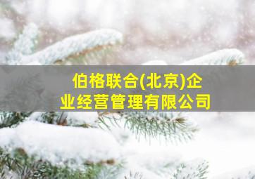 伯格联合(北京)企业经营管理有限公司