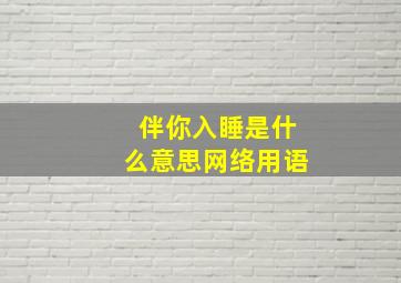 伴你入睡是什么意思网络用语