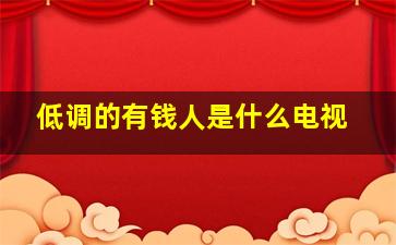 低调的有钱人是什么电视