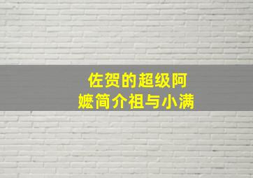 佐贺的超级阿嬷简介祖与小满