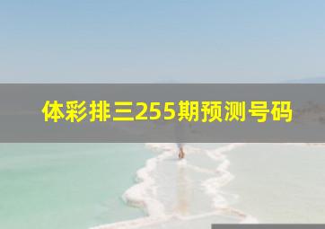 体彩排三255期预测号码