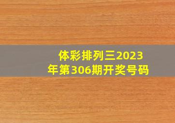 体彩排列三2023年第306期开奖号码