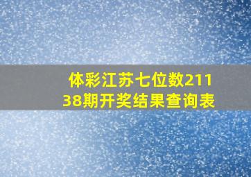 体彩江苏七位数21138期开奖结果查询表