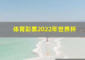 体育彩票2022年世界杯