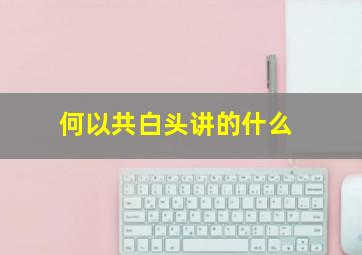 何以共白头讲的什么