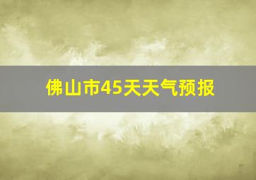 佛山市45天天气预报