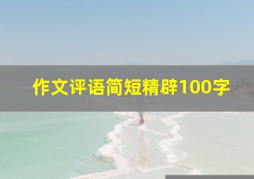 作文评语简短精辟100字