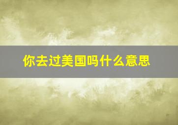 你去过美国吗什么意思