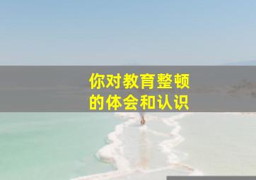 你对教育整顿的体会和认识