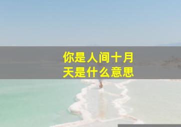 你是人间十月天是什么意思