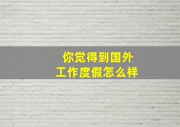 你觉得到国外工作度假怎么样