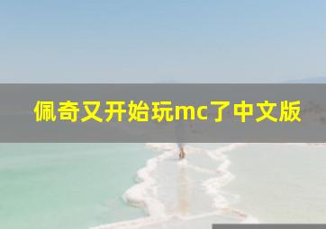 佩奇又开始玩mc了中文版