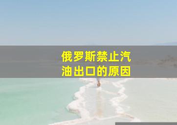 俄罗斯禁止汽油出口的原因