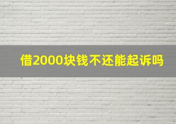 借2000块钱不还能起诉吗