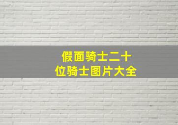 假面骑士二十位骑士图片大全