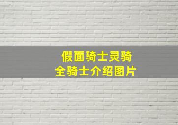 假面骑士灵骑全骑士介绍图片