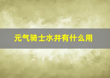 元气骑士水井有什么用